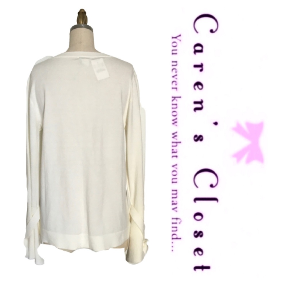 NWT J Crew Cream Stretch Knit Long Sleeve Sweater - Picture 3 of 7